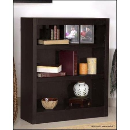 CONCEPTS IN WOOD Concepts In Wood MI3036-E Single Wide Bookcase; Espresso Finish 3 Shelves MI3036-E